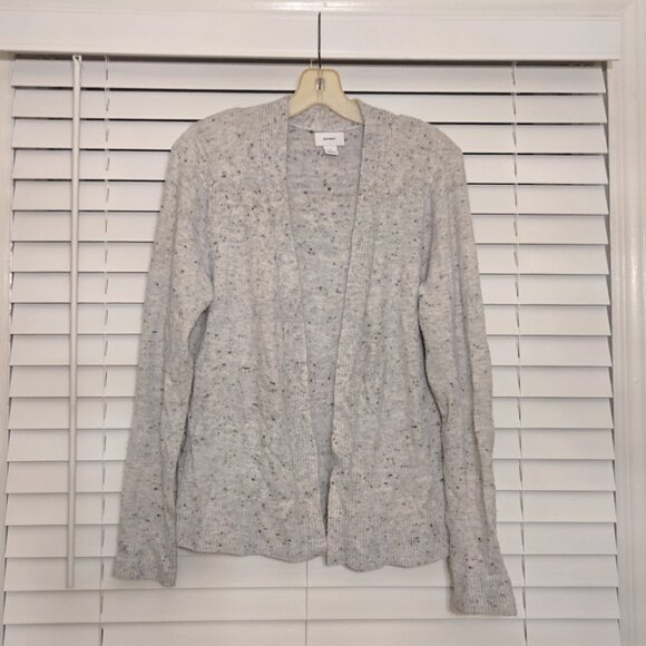 Old Navy Confetti Heathered Gray Open Front Cardigan Sweater - Picture 7 of 8